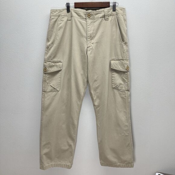 The North Face Cargo Pants Mens 34x30 Khaki Beige Canvas Pant Outdoor Hiking - Picture 2 of 10